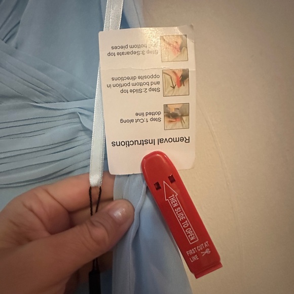 Mac Duggal 70191 Asymmetrical Skirt Chiffon Dress Blue Sz 2 NWT - Picture 8 of 8